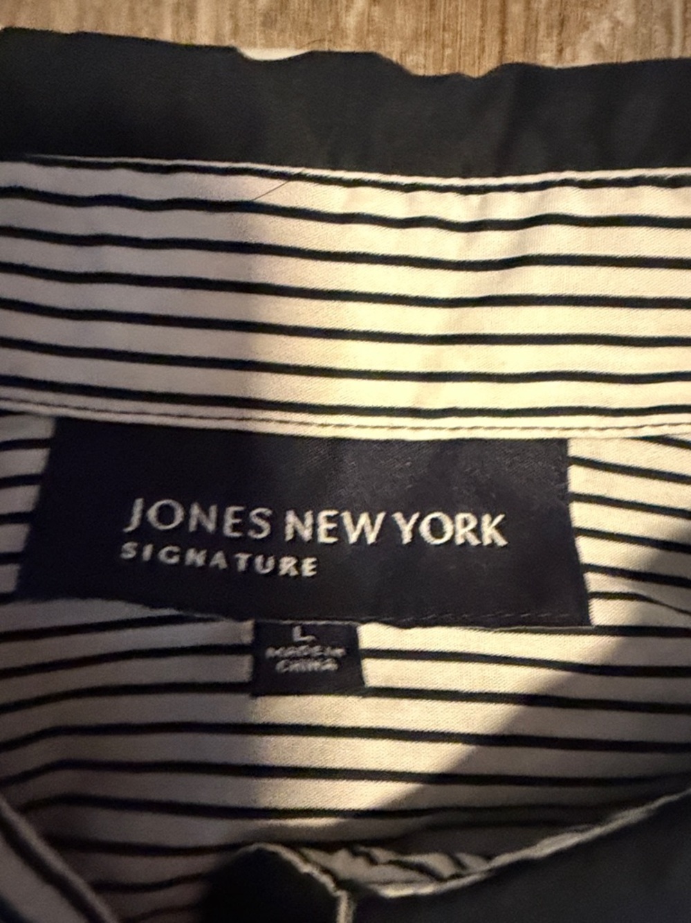 Women’s Jones New York Signature Black and White Polka Dot Long Sleeve Shirt - Picture 2 of 6